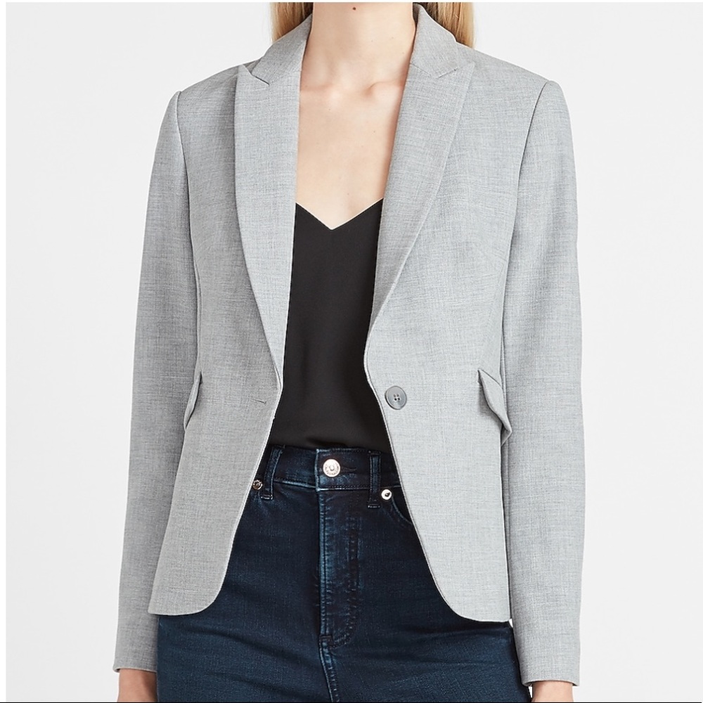 Express Soft Knit Gray Blazer extrasmall